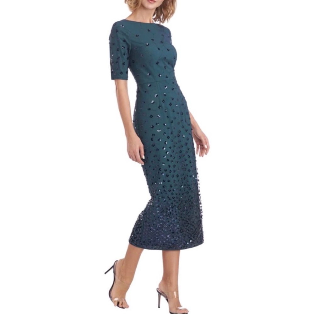 JS Collection NWOT WHITNEY JEWEL NECK MIDI DRESS